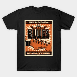 Bold Retro Style Blues Poster T-Shirt